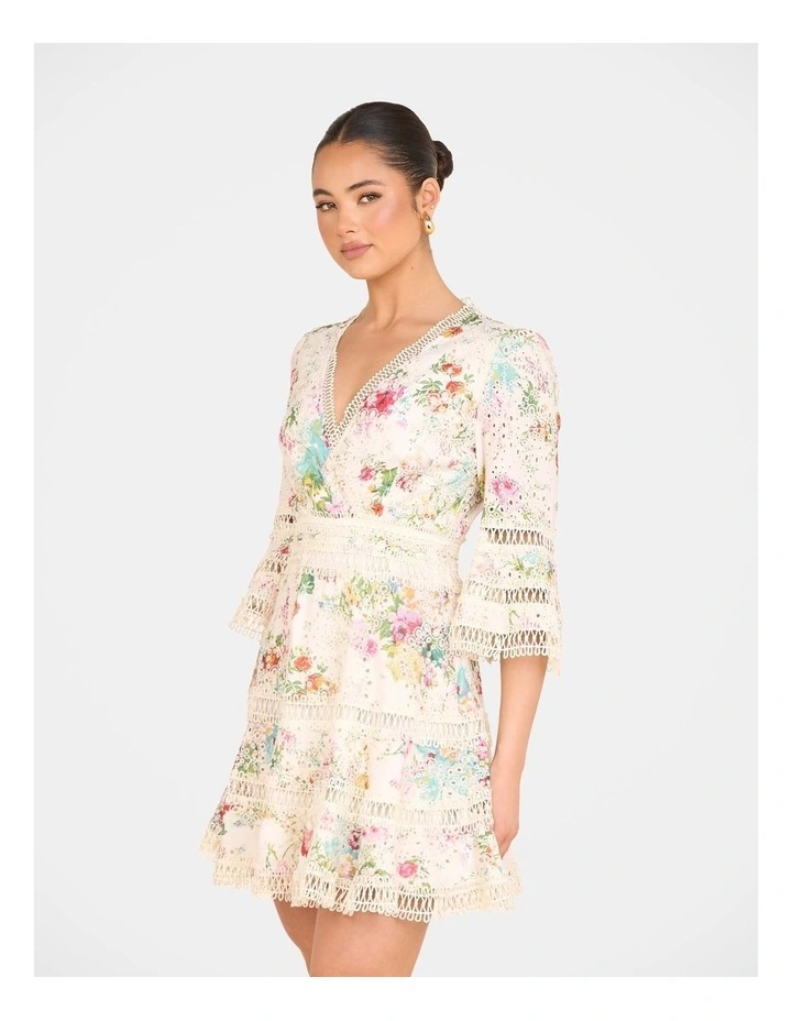 Rory Wrap Front Mini Dress in Multi image 3