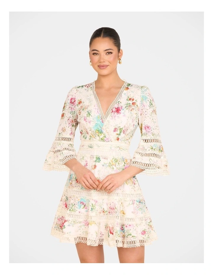 Rory Wrap Front Mini Dress in Multi image 4