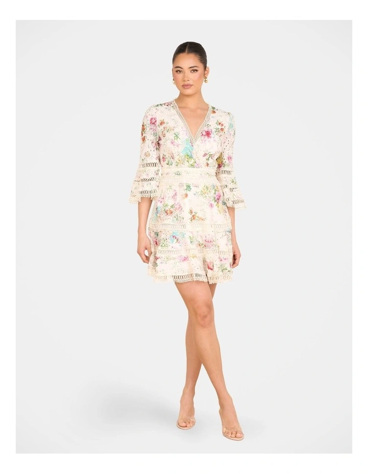 Rory Wrap Front Mini Dress in Multi image 5