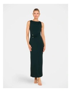 Angel Drape Front Maxi in Green