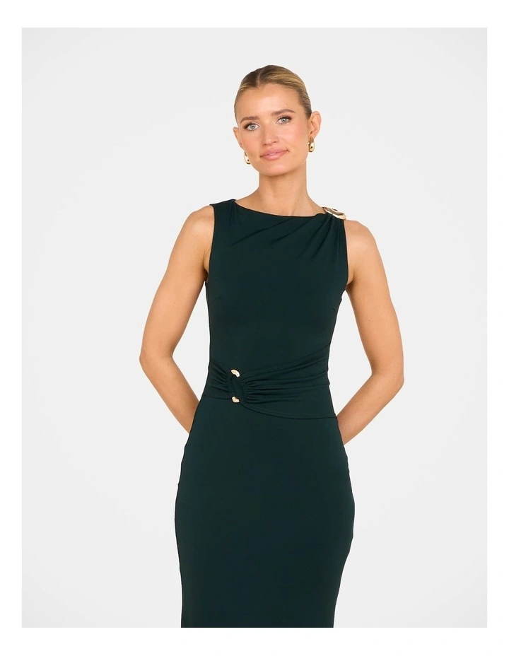 Angel Drape Front Maxi in Green image 4