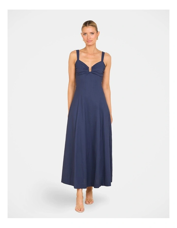 Daphne Plunge Maxi Dress in Blue image 1