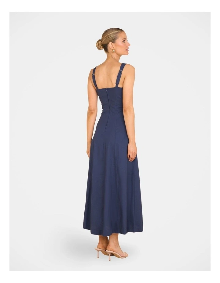 Daphne Plunge Maxi Dress in Blue image 2