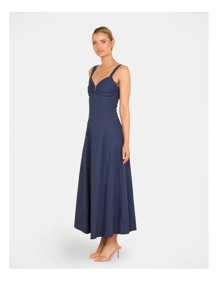 Daphne Plunge Maxi Dress in Blue image 3