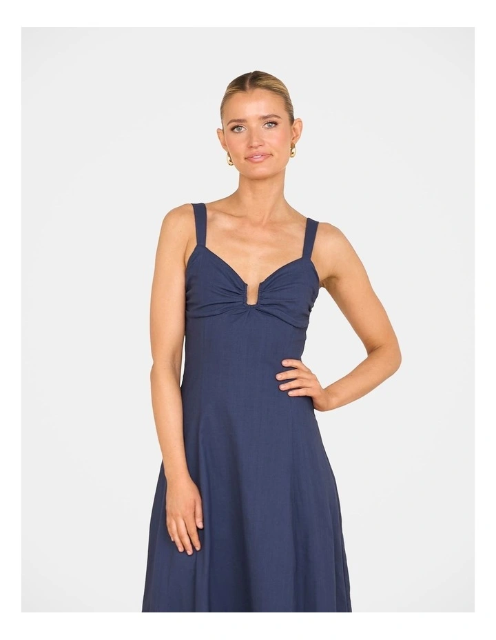 Daphne Plunge Maxi Dress in Blue image 4