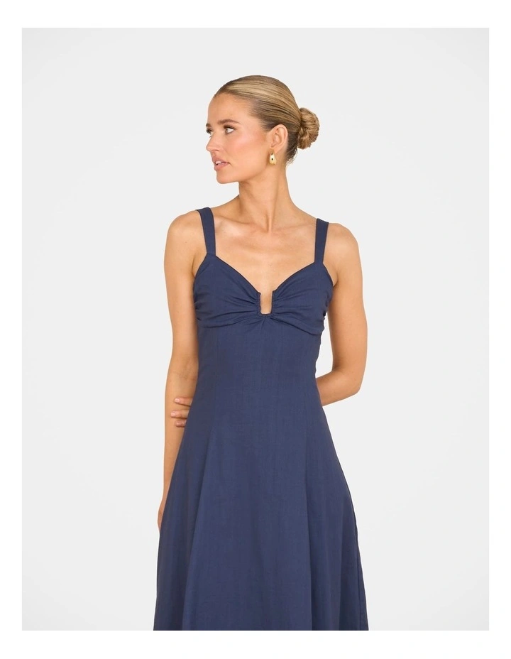 Daphne Plunge Maxi Dress in Blue image 5