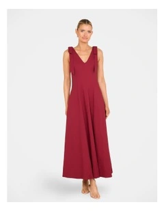 Gian A-line Maxi Dress in Red