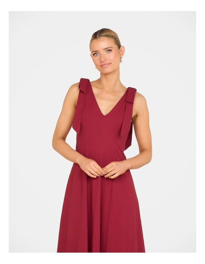 Gian A-line Maxi Dress in Red image 4