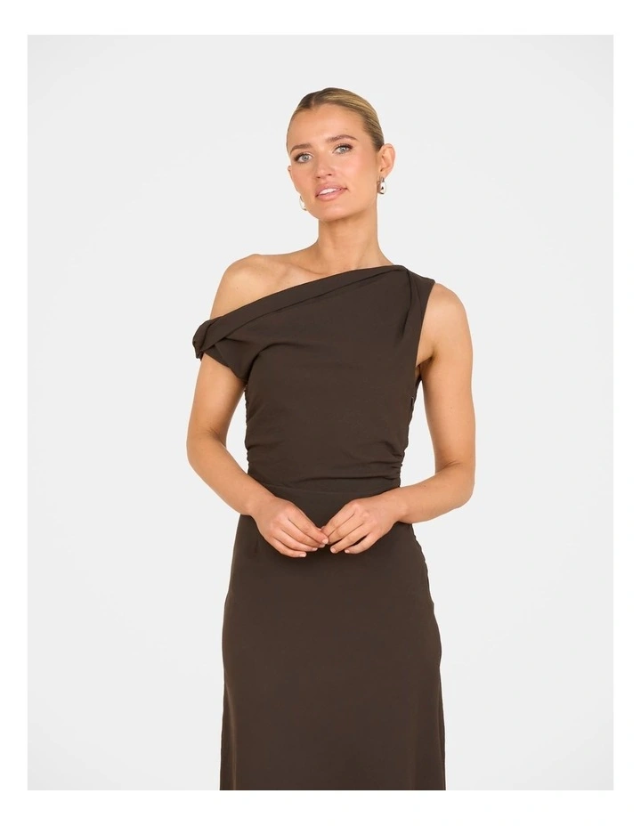 Patricia Off Shoulder Dress in Brown image 5