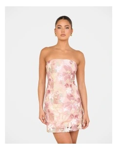 Izzie Strapless Mini Dress in Multi