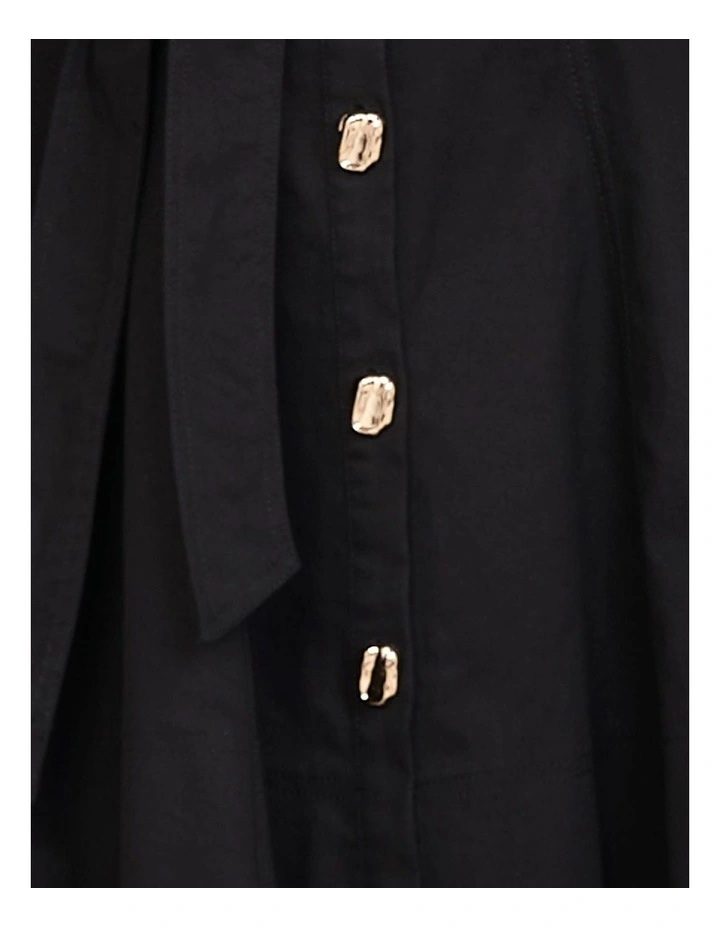 Filips Button Front Mini Dress in Black image 6