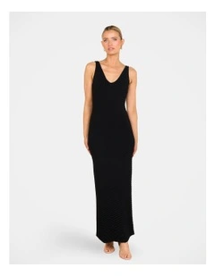 Qia Sleeveless Knit Maxi Dress in Black