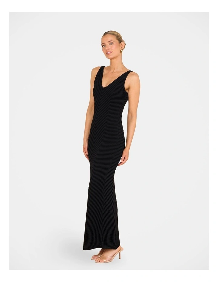 Qia Sleeveless Knit Maxi Dress in Black image 3