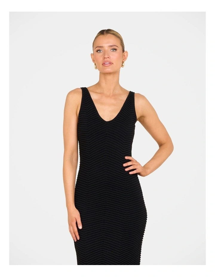Qia Sleeveless Knit Maxi Dress in Black image 4