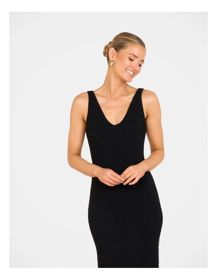Qia Sleeveless Knit Maxi Dress in Black image 5