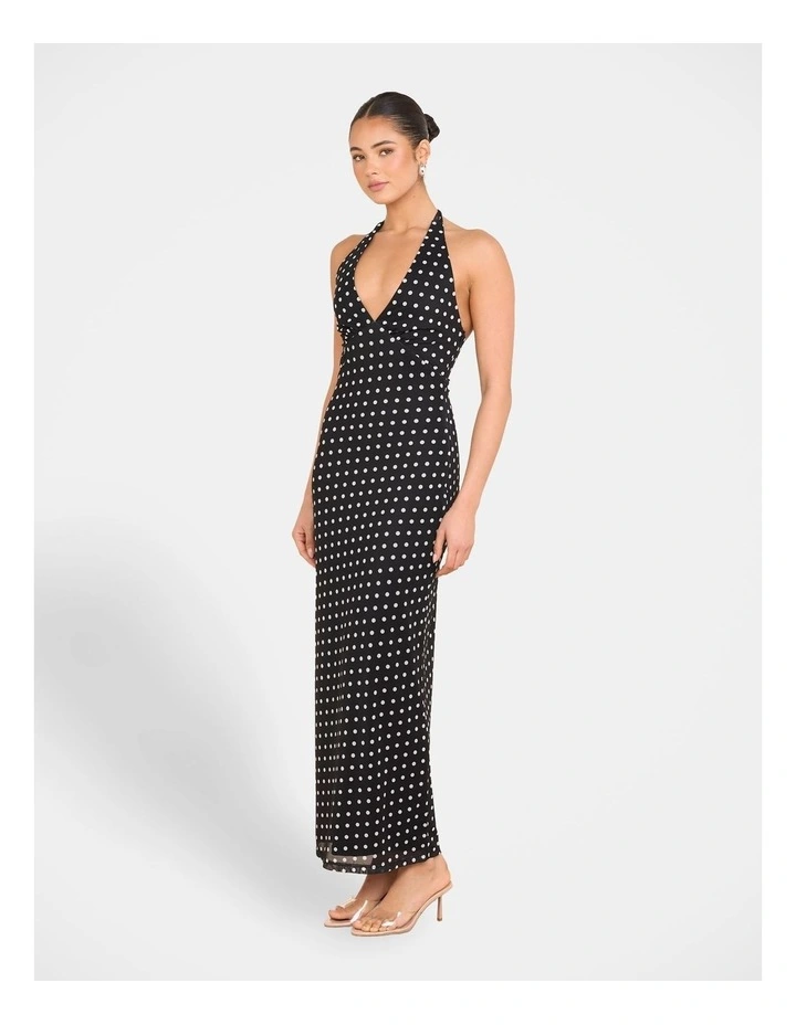 Oscar Dot Mesh Maxi Dress in Multi image 3
