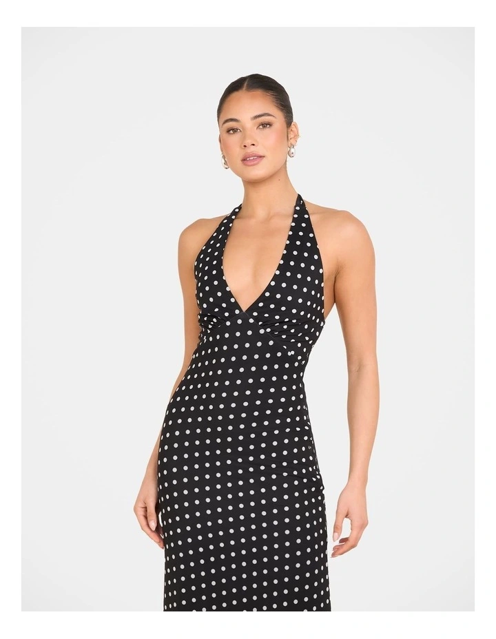 Oscar Dot Mesh Maxi Dress in Multi image 4