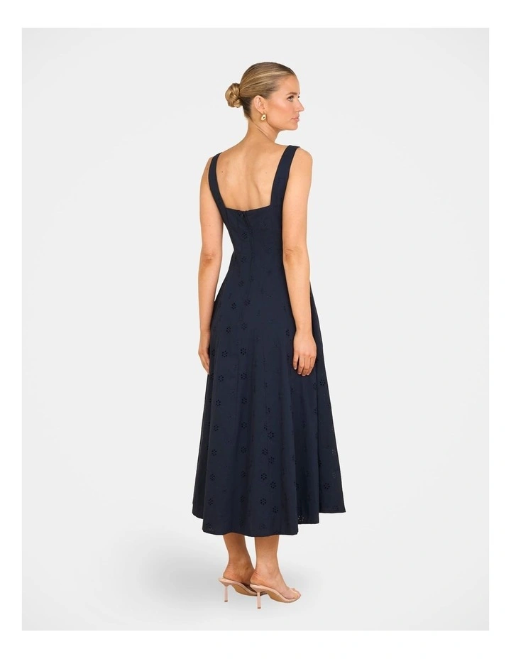 Xerena Square Neck Midi Dress in Blue image 2