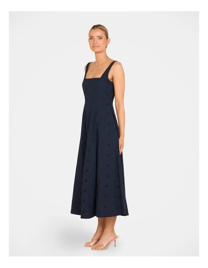 Xerena Square Neck Midi Dress in Blue image 3
