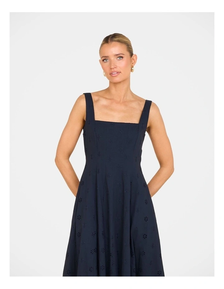 Xerena Square Neck Midi Dress in Blue image 5