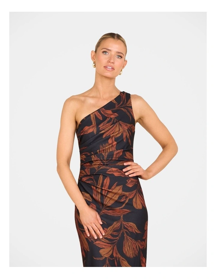 Zariyah One Shoulder Dress in Multi image 4