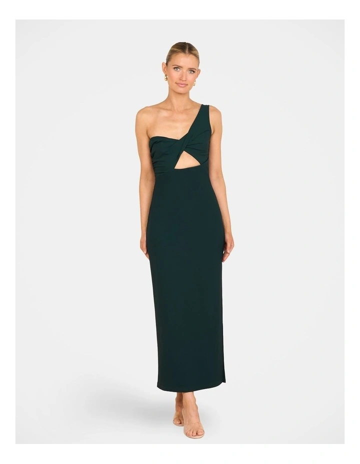 Polina One Shoulder Maxi Dress in Green image 1