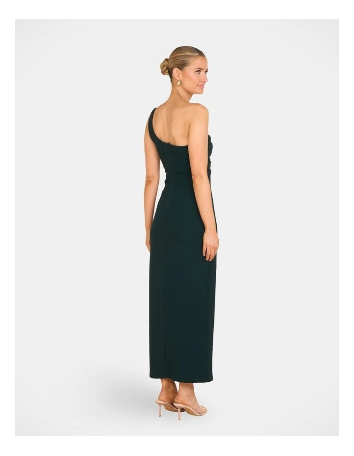 Polina One Shoulder Maxi Dress in Green image 2