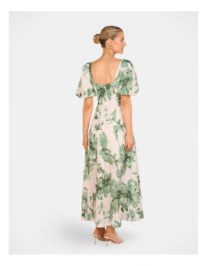 Bev Puff Sleeve Maxi Dress in Multi image 2