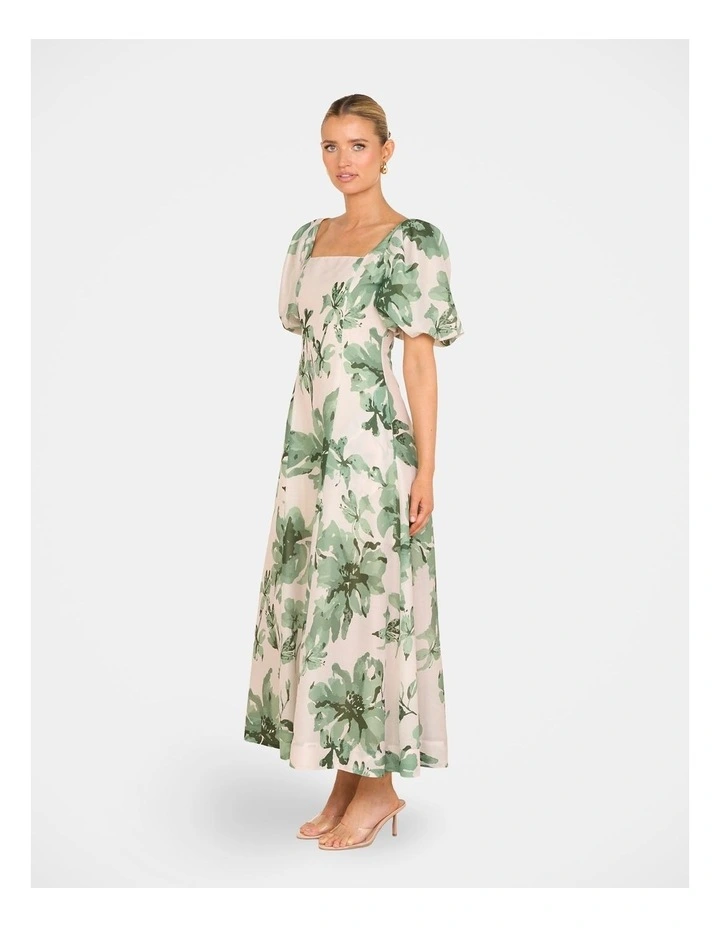 Bev Puff Sleeve Maxi Dress in Multi image 3