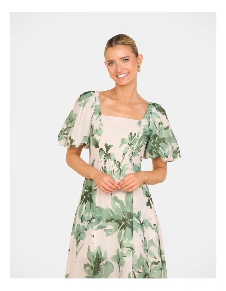 Bev Puff Sleeve Maxi Dress in Multi image 5