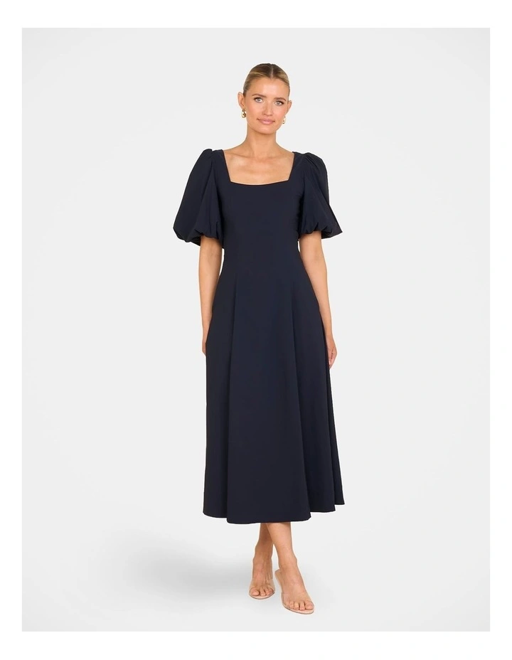 Cyryl Puff Sleeve Midi Dress in Blue image 1