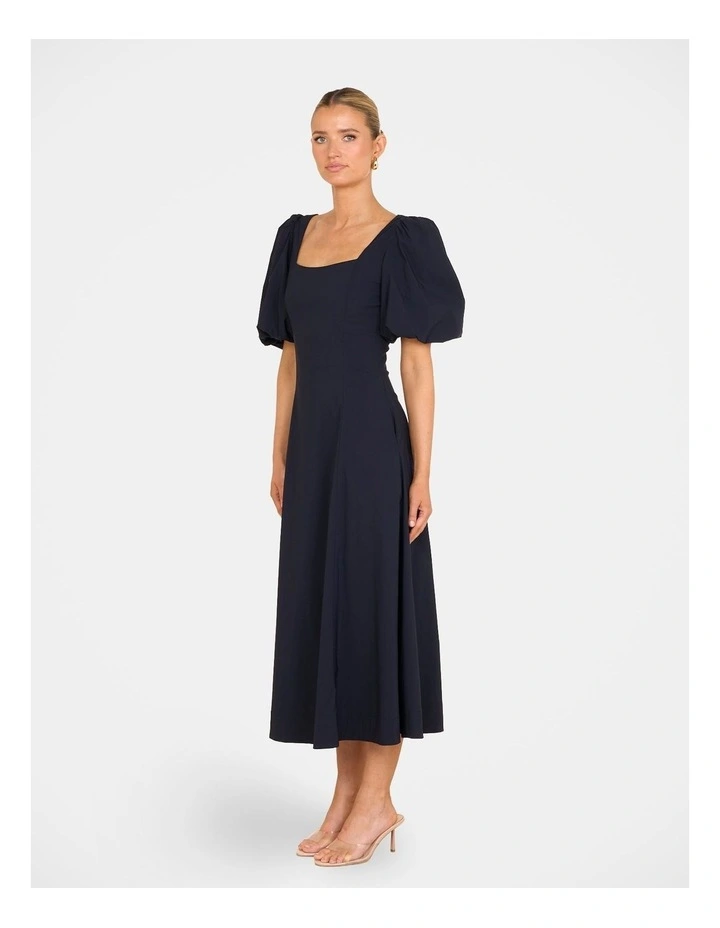 Cyryl Puff Sleeve Midi Dress in Blue image 3