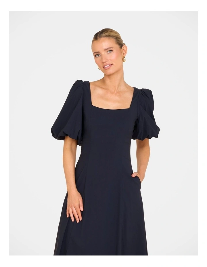 Cyryl Puff Sleeve Midi Dress in Blue image 4