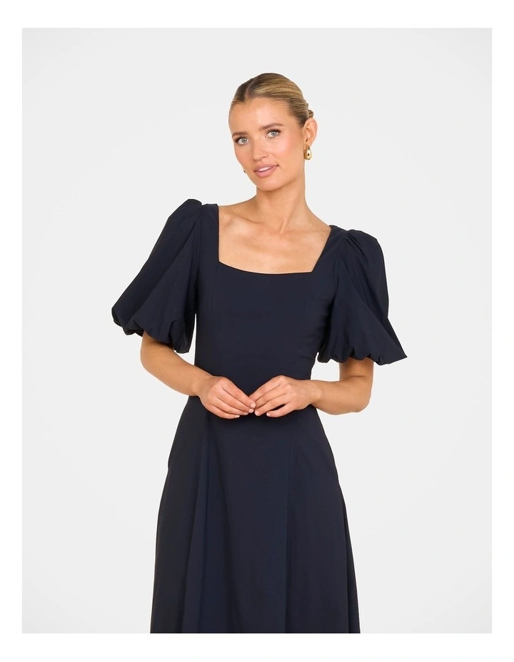 Cyryl Puff Sleeve Midi Dress in Blue image 5