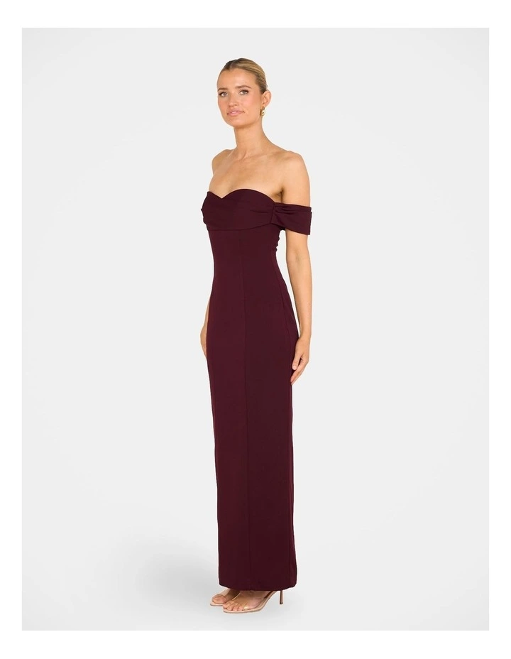 Drea Off Shoulder Column Gown in Purple image 3