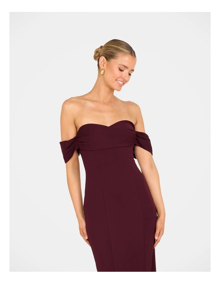Drea Off Shoulder Column Gown in Purple image 5