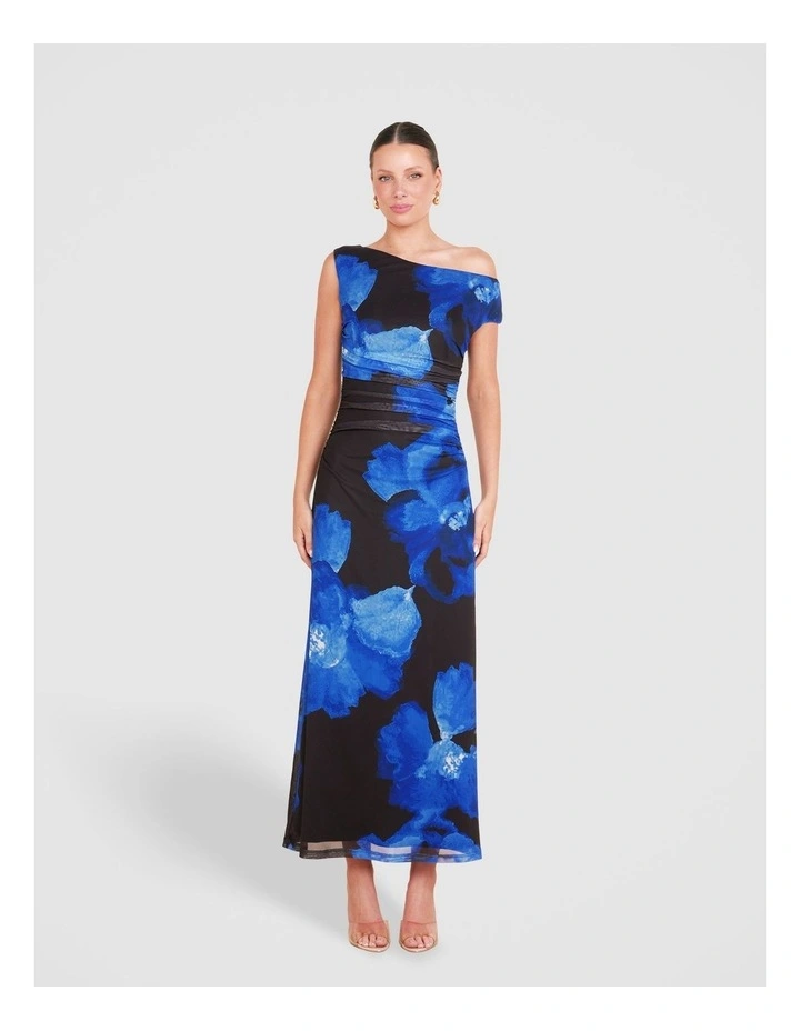 Kitson Off Shoulder Maxi Dress in Multi image 1