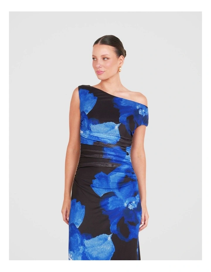 Kitson Off Shoulder Maxi Dress in Multi image 5