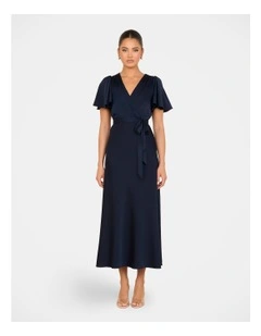 Indira Short Sleeve Maxi Dress in Navy