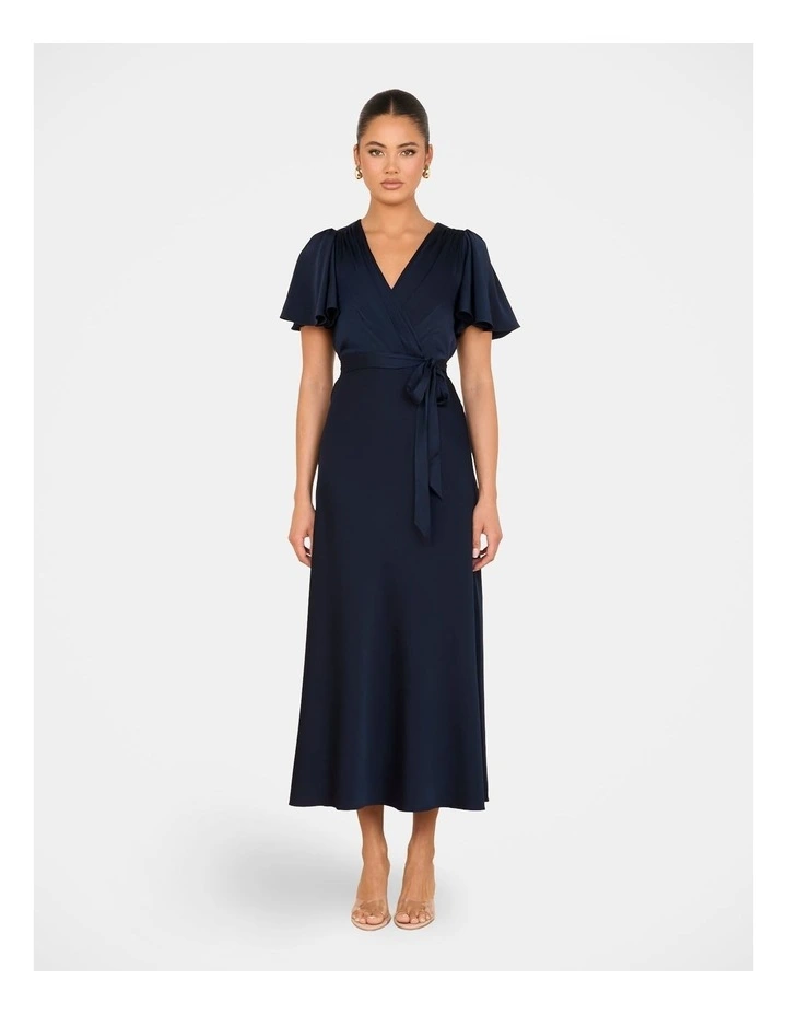 Indira Short Sleeve Maxi Dress in Navy image 1