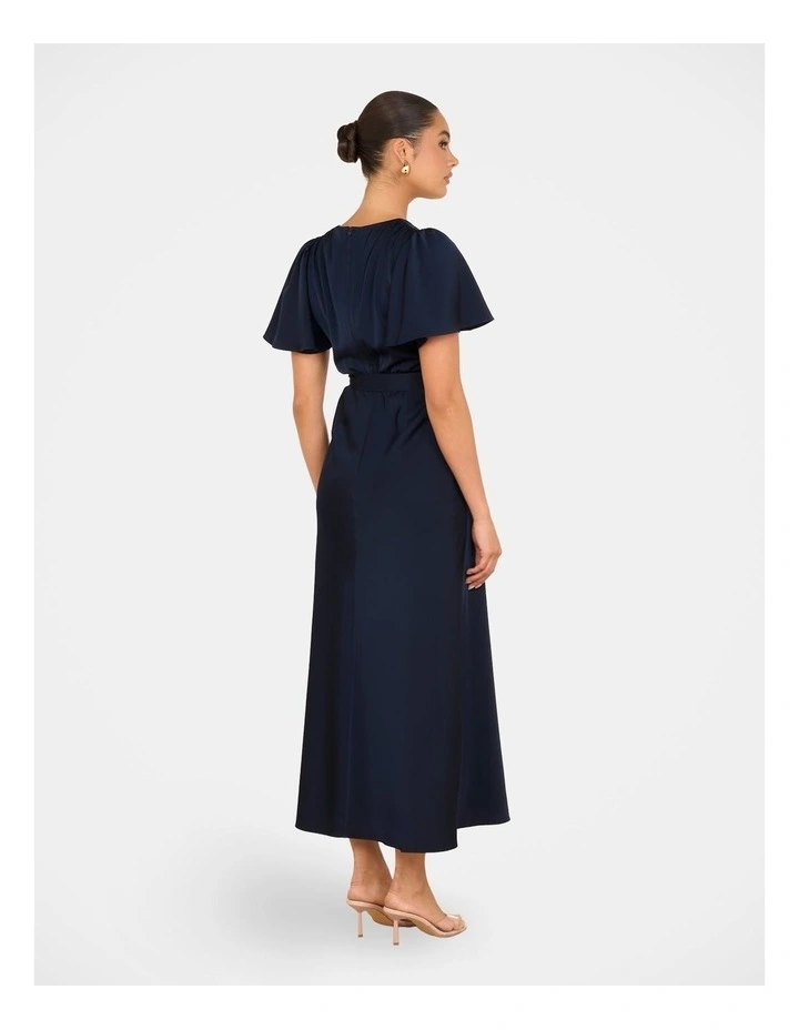 Indira Short Sleeve Maxi Dress in Navy image 2