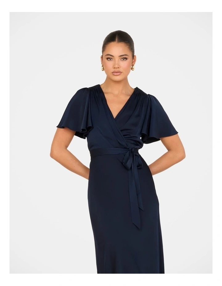 Indira Short Sleeve Maxi Dress in Navy image 4