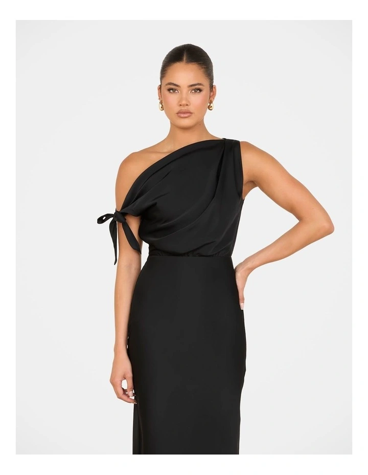 Zaira Cowl Maxi Dress in Black image 4