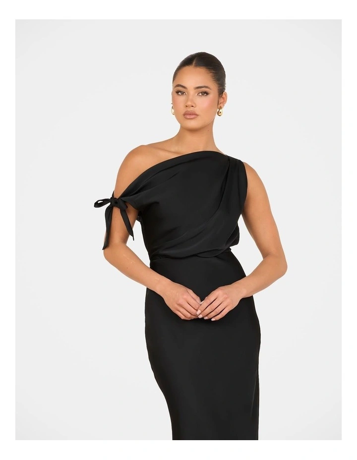 Zaira Cowl Maxi Dress in Black image 5