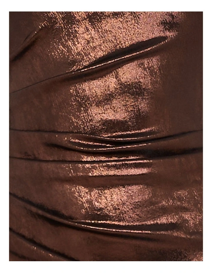 Emma Metallic Square Neck Gown in Brown image 6
