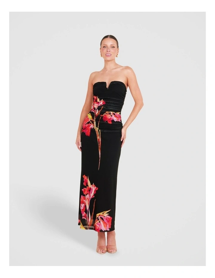 Youlia Strapless Maxi Dress in Multi image 1