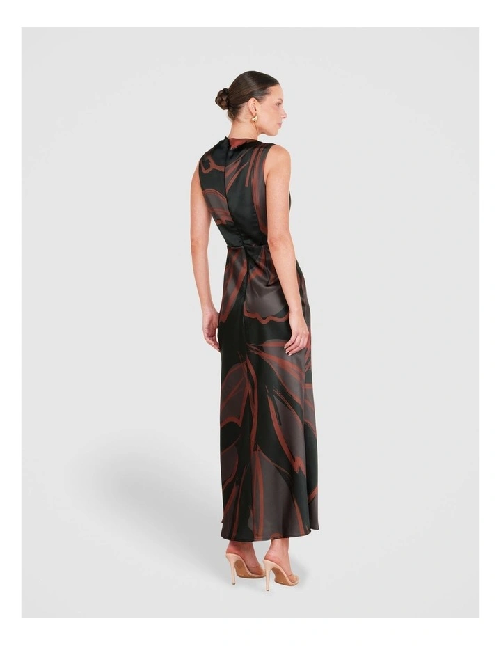 Somer Drape Shoulder Dress in Multi image 2