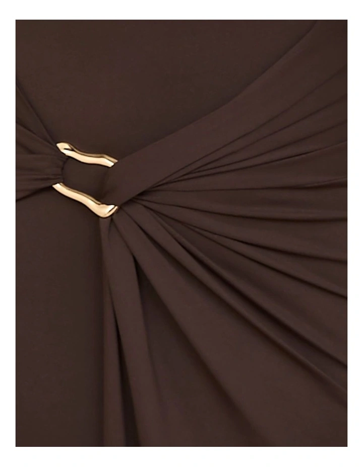 Rosemary High Neck Maxi Dress in Brown image 6