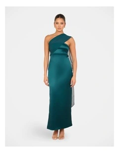 Vanya Strapless Satin Gown in Green