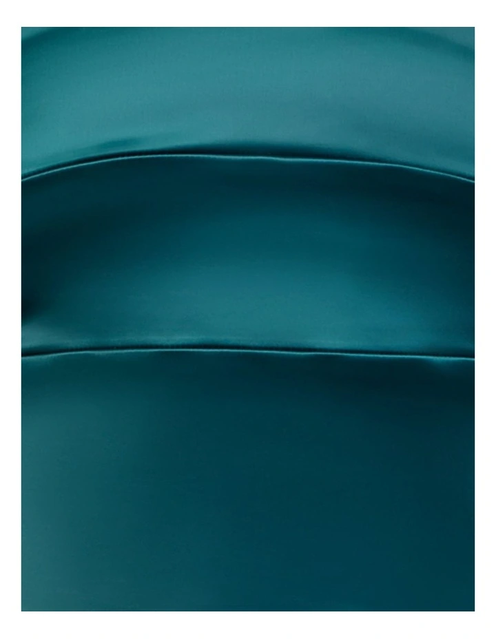 Vanya Strapless Satin Gown in Green image 6